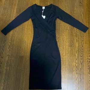 Iris & Ink black midi dress with tag